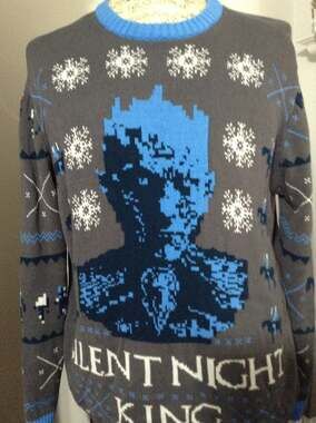 Official Game of Thrones Silent Night King Christmas Sweater Mens XL Cotton